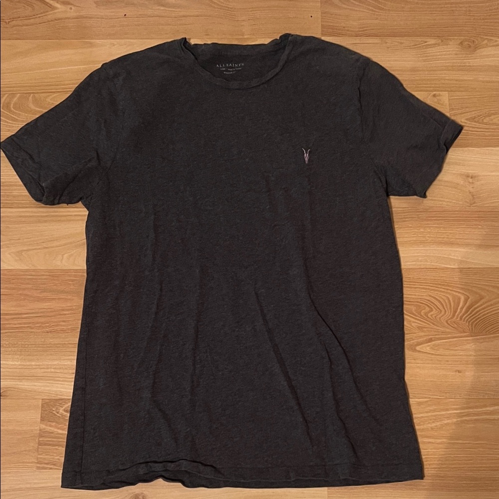 All Saints Dark Gray Men's Short Sleeve Tee